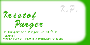 kristof purger business card